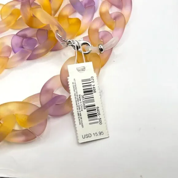 Aerie Pink and Yellow Chain Sunglass Holder - Picture 4 of 4